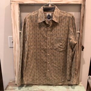 🎉HP🎉 Robert Graham R&G London New York Tan Long Sleeve Button Down Dress Shirt
